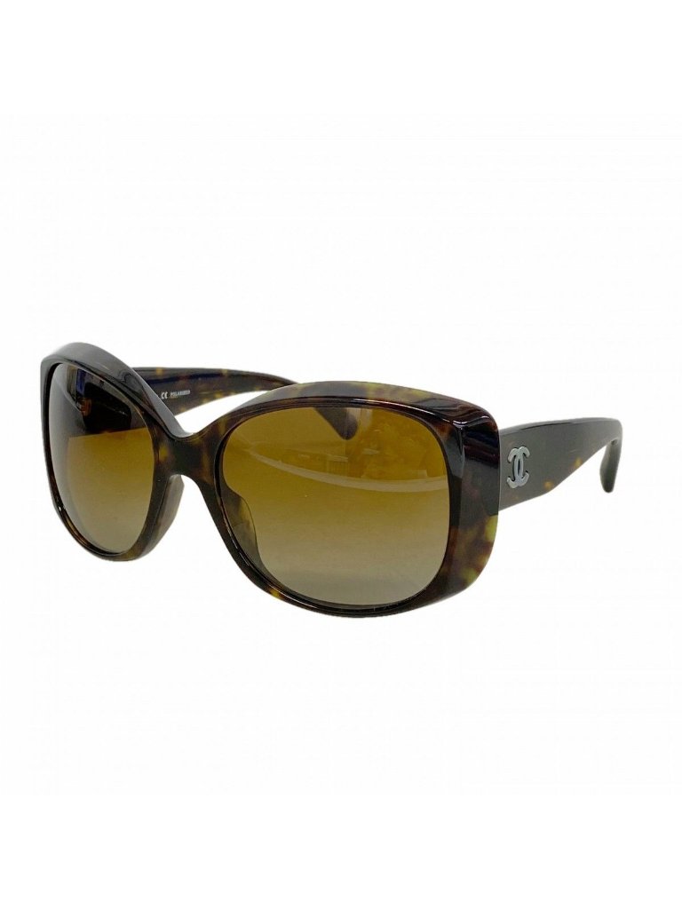 Chanel Sunglasses Black Brown Silver Eyewear